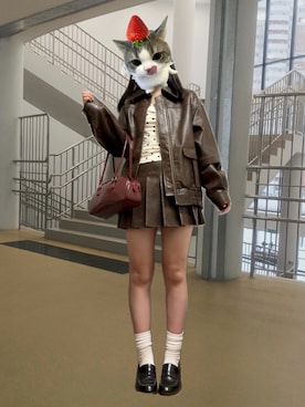 寒天ちゃんさん（骨格ナチュラル・レディース・170cm・10代）の秋コーディネート