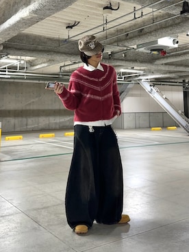 「アイテム（キャップ）」を使った、daaagrmさん（メンズ・175cm）の秋コーディネート