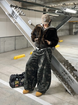 「アイテム（ボストンバッグ）」を使った、daaagrmさん（メンズ・175cm）の秋コーディネート