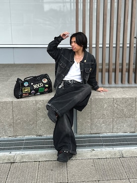 「アイテム（ボストンバッグ）」を使った、daaagrmさん（メンズ・175cm）の秋コーディネート