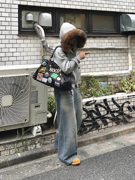 「アイテム（ボストンバッグ）」を使った、daaagrmさん（メンズ・175cm）の秋コーディネート