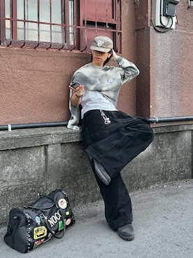 「アイテム（ボストンバッグ）」を使った、daaagrmさん（メンズ・175cm）の秋コーディネート