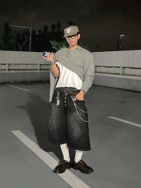 「アイテム（帽子）」を使った、daaagrmさん（メンズ・175cm）の秋コーディネート