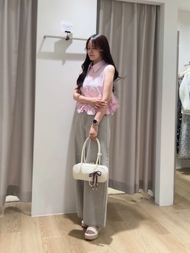 「カーブパンツ」｜RANDAさん（レディース・160cm）の夏コーディネート