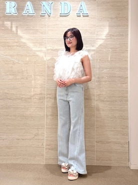 「RANDA（ランダ）のアイテム（シューズ）」を使った、RANDAさん（レディース・152cm）の春コーディネート