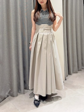 「dazzlin（ダズリン）のシャツカラーノースリコルセットワンピース（ワンピース、その他）」を使った、hinanoさん（レディース・160cm）の夏コーディネート