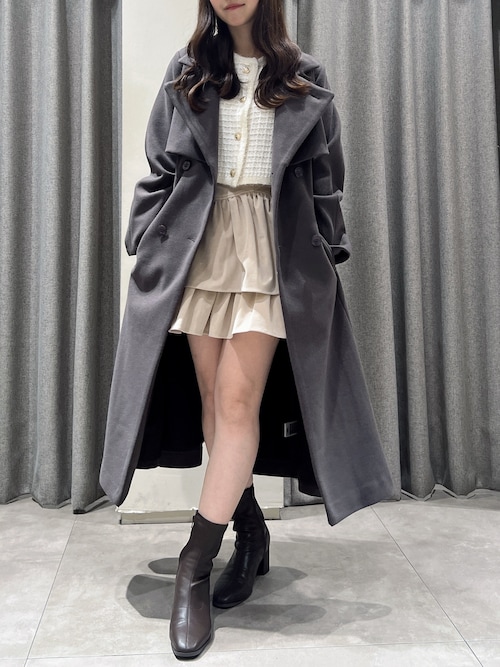 ジャケットライク ショートカーディガン / ブラック CONVERSE カーディガン CONVERSE/ロゴ刺繍ショートニット