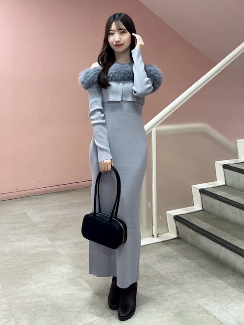 dazzlin（ダズリン） ワンピース オフショルファードッキングニット