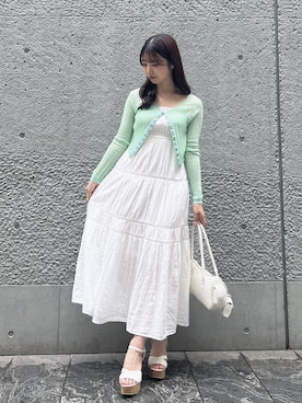 「キャミワンピ」｜「アイテム（その他雑貨）」を使った、hinanoさん（レディース・160cm）の夏コーディネート