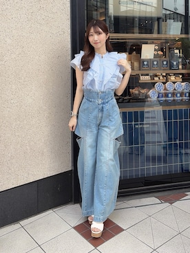 「dazzlin（ダズリン）のアイテム（シャツ/ブラウス）」を使った、hinanoさん（レディース・160cm）の夏コーディネート