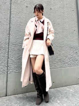 「アイテム（トレンチコート）」を使った、hinanoさん（レディース・160cm）の秋コーディネート
