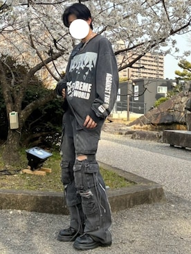 「Ellno Loset（エルノロゼット）のアイテム（スニーカー）」を使った、pepippeさん（メンズ・175cm）の春コーディネート