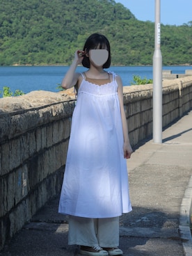 「アイテム（ジャンパースカート、ホワイト系）」を使った、ICAさん（レディース・158cm）の秋コーディネート