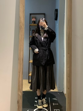 「CONVERSE（コンバース）のアイテム（その他シューズ）」を使った、ICAさん（レディース・159cm）の冬コーディネート