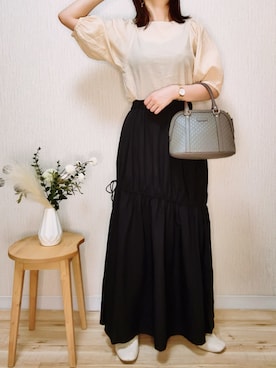 「Kastane」｜「アイテム（スリッポン）」を使った、miさん（レディース・155cm）の夏コーディネート
