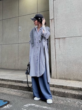 「ロングシャツ」｜DRESSLAVE STAFFさん（レディース・167cm）の冬コーディネート