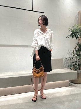 「スキッパーシャツ」｜DRESSLAVE STAFFさん（レディース・167cm）の夏コーディネート