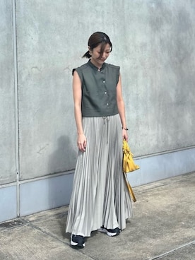 「プリーツ」｜DRESSLAVE STAFFさん（レディース・153cm）の春コーディネート