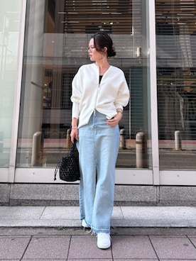 「アイテム（デニムスカート）」を使った、DRESSLAVE STAFFさん（レディース・167cm）の春コーディネート