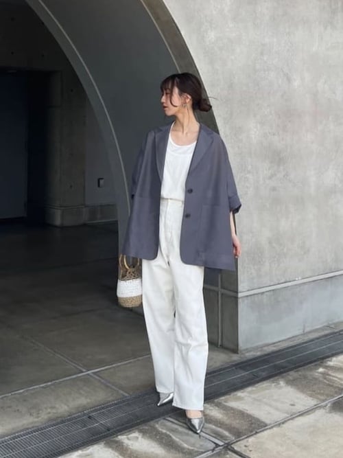 セール】sheer organdy boyfriend big jacket(シアー