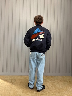 「リバーシブル」｜「アイテム（MA-1）」を使った、K.Kazさん（メンズ・170cm）の冬コーディネート