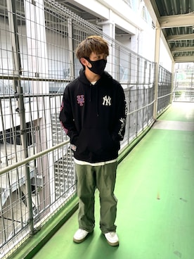 「AVIREX（アヴィレックス）のAVIREX 2P MASK/ 2ピースマスク（Face masks、ブラック系）」を使った、K.Kazさん（メンズ・170cm）の夏コーディネート
