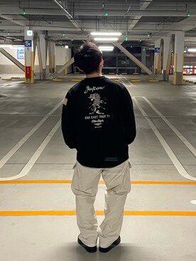 「刺繍Tシャツ」｜K.Kazさん（メンズ・169cm）の冬コーディネート