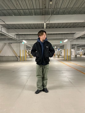 「AVIREX（アヴィレックス）のNEWYORK A.N.G JACKET 106RW / ニューヨーク A.N.G ジャケット / AVIREX / アヴィレックス（Military jacket、ブラック系）」を使った、K.Kazさん（メンズ・170cm）の冬コーディネート
