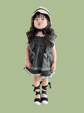 「アイテム（チュニック）」を使った、kana♡さん（キッズ・90cm）の夏コーディネート