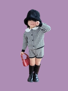 「アイテム（ハンドバッグ）」を使った、kana♡さん（キッズ・90cm）の冬コーディネート