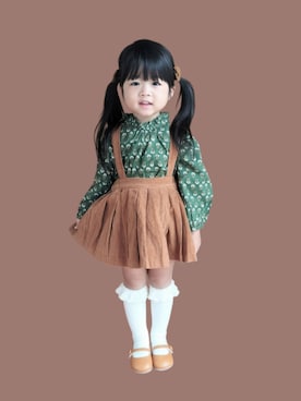 「アイテム（ヘアアクセサリー）」を使った、kana♡さん（キッズ・90cm）の秋コーディネート