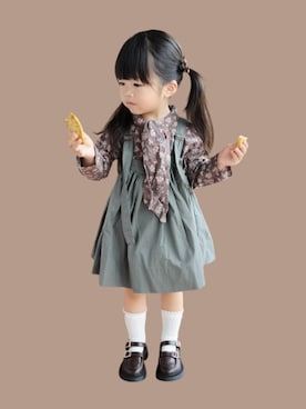 「アイテム（ワンピース/ドレス）」を使った、kana♡さん（キッズ・90cm）の秋コーディネート