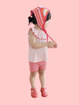「アイテム（シューズ）」を使った、kana♡さん（キッズ・90cm）の夏コーディネート
