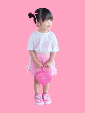 「アイテム（バレッタ/ヘアクリップ）」を使った、kana♡さん（キッズ・90cm）の夏コーディネート