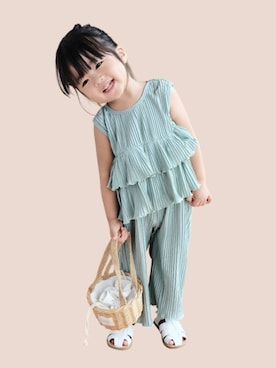 「アイテム（サンダル）」を使った、kana♡さん（キッズ・90cm）の夏コーディネート