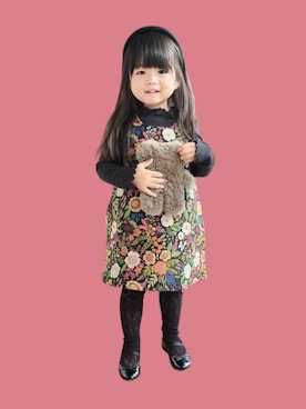 「アイテム（ヘアアクセサリー）」を使った、kana♡さん（キッズ・90cm）の秋コーディネート