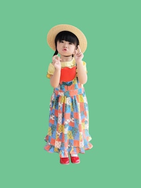 「pour enfantの500yen（シャツ/ブラウス、イエロー系）」を使った、kana♡さん（キッズ・100cm）の秋コーディネート
