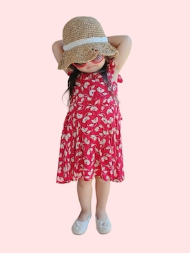 「RALPH LAUREN（ラルフ ローレン）の600yen（ワンピース）」を使った、kana♡さん（キッズ・90cm）の夏コーディネート