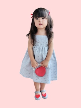 「しまむら（シマムラ）の2420yen（ワンピース）」を使った、kana♡さん（キッズ・90cm）の夏コーディネート