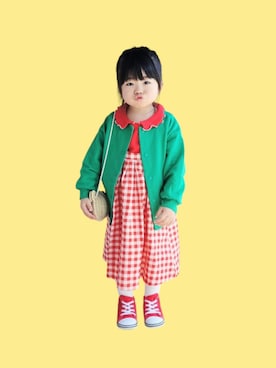 「p.premier（ピードットプルミエ）のアイテム」を使った、kana♡さん（キッズ・100cm）の春コーディネート