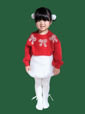 「H&M（エイチ・アンド・エム）のアイテム（トップス）」を使った、kana♡さん（キッズ・90cm）の冬コーディネート