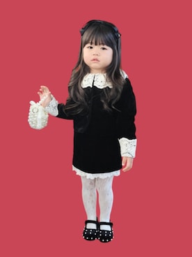 「アイテム（セットアップ）」を使った、kana♡さん（キッズ・90cm）の冬コーディネート