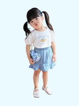 「アイテム（ヘアアクセサリー）」を使った、kana♡さん（キッズ・90cm）の夏コーディネート
