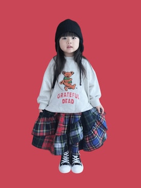 「Handmade（ハンドメイド）のアイテム」を使った、kana♡さん（キッズ・100cm）の冬コーディネート