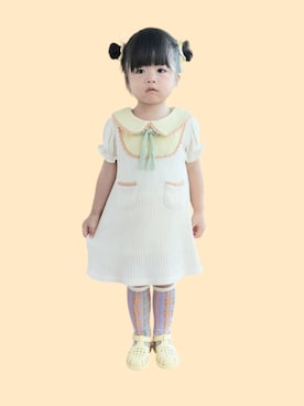 「アイテム（ヘアアクセサリー）」を使った、kana♡さん（キッズ・90cm）の秋コーディネート