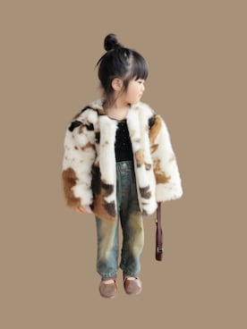 「牛柄」｜kana♡さん（キッズ・100cm）の春コーディネート