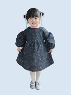 「アイテム（タイツ/ストッキング）」を使った、kana♡さん（キッズ・90cm）の秋コーディネート