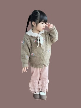 「アイテム（Tシャツ/カットソー）」を使った、kana♡さん（キッズ・90cm）の冬コーディネート