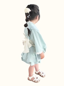 「アイテム（ヘアアクセサリー）」を使った、kana♡さん（キッズ・90cm）の夏コーディネート
