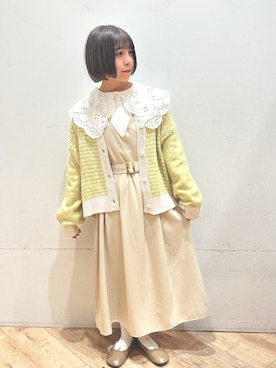 「ehka sopo（エヘカソポ）のアイテム（ジャンパースカート）」を使った、minさん（レディース・147cm）の冬コーディネート